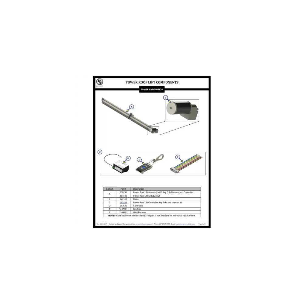 Pop Up Camper Lift 12V Motor - LIP242305 - view 2